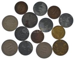 Német Birodalom 1876-1944. 1pf-10pf (14xklf) T:XF-F German Empire 1876-1944. 1 Pfennig - 10 Pfennig (14xdiff) C:XF-F