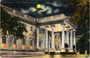 1954 Washington (Washington, D.C.), White House at night (EK)