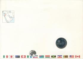 Izrael 1984. 1Sh Cu-Ni felbélyegzett borítékban, bélyegzéssel T:UNC,AU
Israel 1984. 1 Sheqel Cu-Ni ...