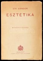 Sík Sándor: Esztétika. Bp.,1942, Szent István-Társulat. Második kiadás. Kiadói papírkötés, kissé szakadozott borítószélekkel.