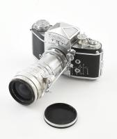 Ihagee Exakta Varex IIa fényképezőgép, Carl Zeiss Jena Flektogon 2,4/35 objektívvel, közgyűrűvel és összekötővel, jó állapotban