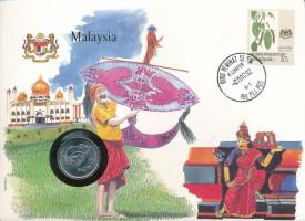 Malajzia 1991. 20s Cu-Ni felbélyegzett borítékban, bélyegzéssel T:UNC Malaysia 1991. 20 Sen Cu-Ni in envelope with stamp and cancellation C:UNC