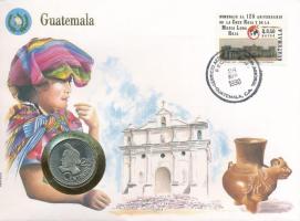 Guatemala 1988. 25c felbélyegzett borítékban, bélyegzéssel T:UNC Guatemala 1988. 25 Centavos in envelope with stamp and cancellation C:UNC