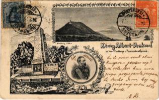 1922 Freital, König Albert Denkmal auf dem Windberge im. Plauenschen Grunde / Albert I. monument. Art Nouveau, floral, TCV card (fl)