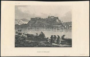 cca 1850 Visegrád romjainak látképe, "Gran in Ungarn", Hildburghausen, Kunstanstalt des Bibliographisches Instituts., acélmetszet, papír, vágott, 11x15 cm