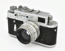 Zorkij-4 retro szovjet fényképezőgép, Jupiter 8 2/50 objektívvel, eredeti bőr tokjában, jó állapotba...