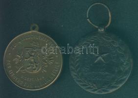 Ausztria 1908. "Uralkodási évforduló" Br iskolai ajándékérem, szign. Christlbauer T:2 R! + USA II. vh. "For good conduct" Br érdemérem T:3