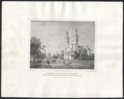 cca 1850 Ludwig Rohbock (1820-1883)-A. Rottmann: Kolozsvár, új református templom - Neue reformirte Kirche in Klausenburg. Acélmetszet, papír, jelzett a metszeten, kis foltokkal, javítással, 12×16 cm
