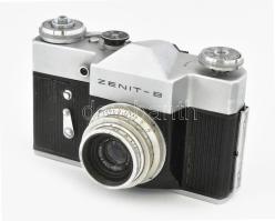 Zenit-B fényképezőgép, Carl Zeiss Jena Tessar 1:3,5 f=50mm objektívvel, tokjában