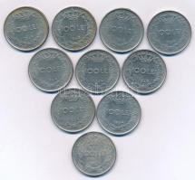 Románia 1943. 100L Fe "I. Mihály" (5x) + 1944. 100L Fe "I. Mihály" (5x) T:XF,VF korr. Romania 1943. 100 Lei Fe "Mihai I" (5x) + 1944. 100 Lei Fe "Mihai I" (5x) C:XF,VF corrosion Krause KM#64