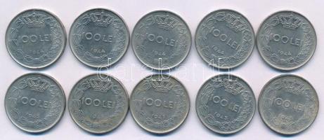 Románia 1943. 100L Fe "I. Mihály" (5x) + 1944. 100L Fe "I. Mihály" (5x) T:XF,VF ...