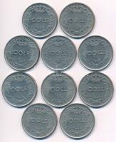 Románia 1943. 100L Fe "I. Mihály" (5x) + 1944. 100L Fe "I. Mihály" (5x) T:XF,VF ...