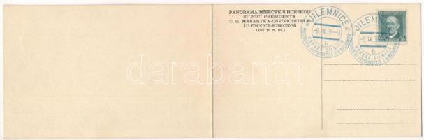 1936 Jilemnice, Panorama Mísecek s horskou silnicí presidenta T. G. Masaryka-Osvoboditele Jilmenice-...