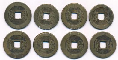 Kínai Császárság / Ching Dinasztia / 17-18. század 1C sárgaréz (8db) T:VF,F patina Chinese Empire / ...