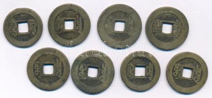 Kínai Császárság / Ching Dinasztia / 17-18. század 1C sárgaréz (8db) T:VF,F patina Chinese Empire / ...