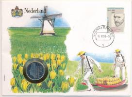 Hollandia 1989. 1G Ni felbélyegzett borítékban, bélyegzéssel T:AU  Netherlands 1989. 1 Gulden Ni in envelope with stamp and cancellation C:AU