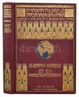 Gubányi Károly (1867-1935): Öt év Mandzsuországban. Lóczy Lajos előszavával. Magyar Földrajzi Társaság könyvtára. Bp.,én (191?), Lampel R. (Wodianer F. és Fiai), VII+327 p.+16 (egészoldalas fekete-fehér fotók) t. Szövegközti fekete-fehér fotókkal illusztrált. 2. kiadás. Kiadói dúsan aranyozott egészvászon sorozatkötésben, kopott borítóval, a hátsó szennylap kiszakadt, sérült.