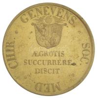 Svájc ~1850. "Genfi Orvosi és Sebészeti Társaság" kétoldalas, aranyozott fém emlékérem, sz...