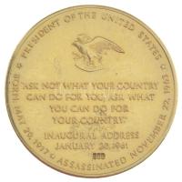 Amerikai Egyeült Államok DN "John F. Kennedy 1917-1963" aranyozott, jelzett Ag emlékérem (...
