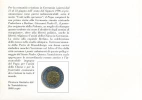 Vatikán 1994. 500L sorszámozott "II. János Pál" felbélyegzett borítékban, német nyelvű bél...