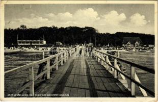 1931 Graal-Müritz, Blick von der Dampferbrücke / jetty, port (EK)