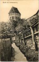 Segesvár, Schässburg, Sighisoara; torony. Fritz Teutsch kiadása / general view (ragasztónyom / glue marks)