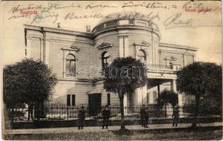 1906 Szatmárnémeti, Szatmár, Satu Mare; Városi színház. Cseplák Bálintné kiadása / theatre (szakadás / tear)