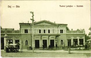 Dés, Dej; Teatrul judetian / Színház, piac. Goldstein kiadása / theatre market (EK)