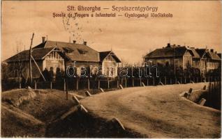 1930 Sepsiszentgyörgy, Sfantu Gheorghe; Scoala de Tragere a infanteriei / Gyalogsági lövőiskola. Eugen Klein kiadása / Romanian military, infantry shooting school (EK)