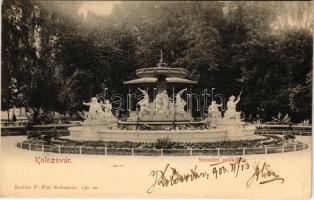 1903 Kolozsvár, Cluj; Sétatéri szökőkút. Kováts P. fiai 136. sz. / promenade, fountain (EK)