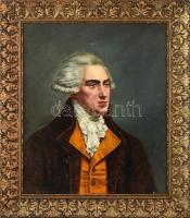 Lévay (?) Paris jelzéssel, feltehetően XIX. sz. vége/XX. sz. eleje: Portré. Olaj, vászon. Hátoldalán régi (gyűjteményi?) viaszpecséttel és párizsi művészellátó bélyegzőjével. Dekoratív fakeretben. 55x46 cm.