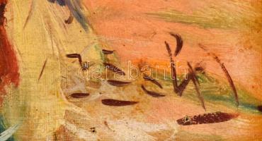 Ivanácz Zsolt József (1869-?): Lány népviseletben és virágokkal. Olaj, vászon. Jelezve jobbra lent. ...