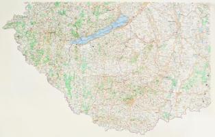 1979 Magyarország térképe (4 részből álló, nagyméretű térkép), 1 : 300.000, Bp., Kartográfiai Vállal...