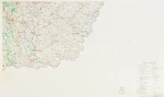 1979 Magyarország térképe (4 részből álló, nagyméretű térkép), 1 : 300.000, Bp., Kartográfiai Vállal...