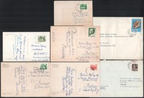 cca 1966-1970 Csuka Zoltán (1901-1984) József Attila-díjas vajdasági magyar költő, műfordító saját kézzel írt képeslapjai, 4 db, valamint 1 gépelt és kézzel aláírt levele, valamint egy aláírt üdvözlő kártya, és egy fogadási meghívó Szekeres György (1914-1973) újságíró, műfordító, az Európa Kiadó főszerkesztője részére.