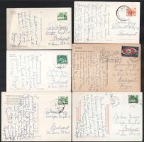 cca 1964-1968 Gyergyai Albert (1893-1981) író, irodalomtörténész saját kézzel írt sorai, képeslapokon Szekeres György (1914-1973) újságíró, műfordító, az Európa Kiadó főszerkesztője részére, 10 db, Gyergyai Albert saját kezű aláírásaival.