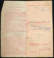 1943 M. Kir. Államvasutak Betegségi Biztosító Intézete, Orvosi vényfüzet, bejegyzésekkel, kissé folt...