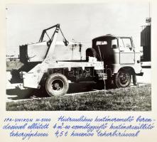cca 1960-1980 Munkagépek, teherautók, 13 db nagyméretű fotó, feliratozva, vegyes állapotban, 24x18 c...