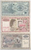 Észak-Macedónia 1992. 100D + 5000D + 10.000D T:F,VG
Northern Macedonia 1992. 100 Denari + 5000 Dena...