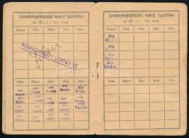 1942 Rétság, Nógrádverőce leventecsapat igazolványa