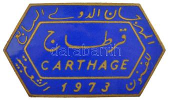 Tunézia 1973. &quot;Carthage 1973&quot; zománcozott bronz jelvény (24x41mm) T:1- Tunisia 1973. &quot;Carthage 1973&quot; enamelled bronze badge (24x41mm) C:AU