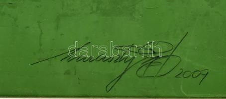 Haraszty István (1934-2022): Szívforduló, 2009. Olaj, fém applikáció, farost, jelezve jobbra lent, f...