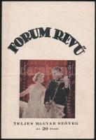 1930 Forum Revü, a Forum Filmszínház műsorújsága