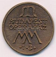 Asszonyi Tamás (1942-) 2000. "Magyar Millenium / Budapest Operaház" öntött bronz emlékérem...