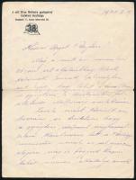 1940 A volt 38. Mollináry gyalogezred emlékmű bizottságának levele emlékmű állítással kapcsolatban Baróty Jenő őrnagytól