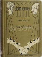 Zöldi Márton: Komédiák. Elbeszélések. Vidám Könyvek. Bp., 1904, Singer és Wolfner, 280+6 p. Kiadói s...