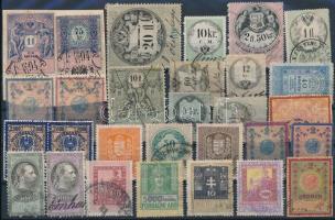 30 db régi magyar és osztrák okmánybélyeg