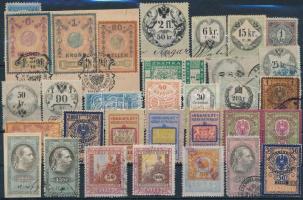 32 db régi magyar és osztrák és egyéb külföldi okmánybélyeg