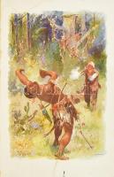 Defoe Dániel: Robinson Crusoe története. Bp., én., Athenaeum. Második kiadás. Fekete-fehér szövegköz...