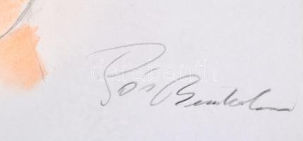 Pór jelzéssel: Női portré. Ceruza, pasztell, papír, 42x29,5 cm